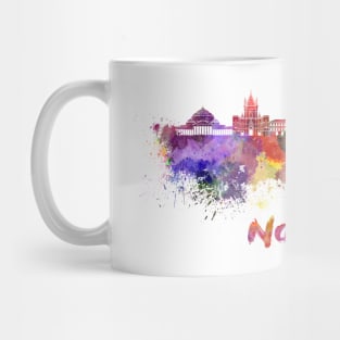 Naples skyline in watercolor Mug